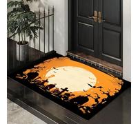 CEDNXOER Paillasson Halloween Décoratif, Motif Horreur Pierre Tombale, Paillasson d'halloween, Tapis De Sol Toiles D'Araignées Nouveauté d'halloween Décoration De Bienvenue, Entrée