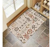 CEDNXOER Paillasson Intérieur 50 x 70 cm, Tapis Entrée Intérieur Nationalité Symbole, Paillasson d'entrée Antidérapant et Absorbant Afrique Géométrie, Résistant, Beige Tapis Entree pour Porte