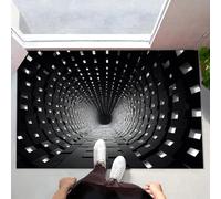 CEDNXOER Paillasson Intérieur 50 x 80 cm, Tapis Entrée Intérieur Technologie du Futur, Paillasson d'entrée Antidérapant et Absorbant Tunnel Infini, Résistant, Noir Tapis Entree pour Porte