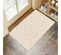 CEDNXOER Paillassons Intérieur Arc-en-Ciel Pois, Paillassons Souples Lavables en Machine Élégant À Pois, Paillasson Beige Absorbant à Profil Bas pour Porte Arrière Avant 45 x 75 cm