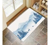 CEDNXOER Paillassons Intérieur Coucher Soleil Fleurs, Paillassons Souples Lavables en Machine Campagne Fleurs, Paillasson Violet Absorbant à Profil Bas pour Porte Arrière Avant 45 x 75 cm