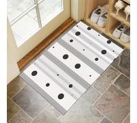 CEDNXOER Tapis De Porte 40 x 60 cm, Simple À Pois Paillasson Interieur Antidérapant, Paillasson Entrée Lavable Rayures Abstraites, Gris Tapis D'Entrée Intérieur Absorbant Et Durable