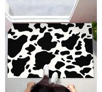 CEDNXOER Tapis De Porte 50 x 80 cm, Vache Tachetée Paillasson Interieur Antidérapant, Paillasson Entrée Lavable Campagne Animaux, Noir Tapis D'Entrée Intérieur Absorbant Et Durable