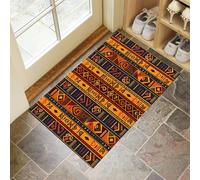 CEDNXOER Tapis De Porte 80 x 120 cm, Afrique Tribu Paillasson Interieur Antidérapant, Paillasson Entrée Lavable Ethnique Géométrique, Jaune Tapis D'Entrée Intérieur Absorbant Et Durable