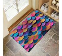 CEDNXOER Tapis De Porte D'EntréE 40 x 60 cm, Paillasson Interieur Antidérapant Balance, Paillasson Entrée Lavable Bleu, Tapis D'Porche Intérieur Absorbant Et Durable Aquarelle Animaux