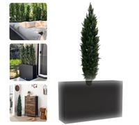 Cèdre - Jardinières artificielles à feuilles persistantes pour une utilisation en extérieur - Kit de clôture d'intimité - Plantes de cèdre artificielles en pot - Protection solaire d'été - Belle