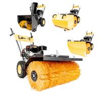 CEDRUS ZM06E Balayeuse à essence 4 en 1 avec souffleuse à neige, pelle à neige et bac de récupération, largeur de travail de 80 cm, moteur Loncin G200F 6,5 CV, démarrage électrique, entraînement par