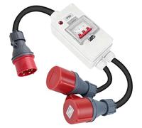 CEE Adaptateur 32A vers 16A avec disjoncteur adaptateur courant fort couplage 5P 32A vers prise 5P 16A connecteur un-à-deux IP66 H07RN-F 5 * 2.5mm²*22.5cm câble