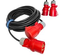 CEE Rallonge électrique en Caoutchouc H07RN-F 32A IP44 (5g4 mm2, Noir, 5 mètre)