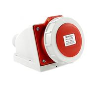 CEE 91643 Prise murale pour câble 16 A 400 V IP67 5 broches avec couvercle à visser et couvercle rabattable