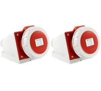 Cee Starkstrom Structure Prise Murale Cheville pour Câble 16A 400V IP67 5-polig Avec Bouchon à Vis Couvercle à Charnière Extérieur Camping 91643 (Lot de 2)