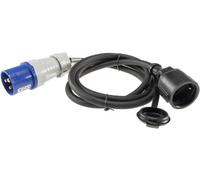 Câble adaptateur CEE 1,5 m - Fiche mâle vers prise de terre IP44 - Protection contre les projections d'eau - H07RN-F 3G2,5 230 V/16 A - 3 broches - Pour camping, caravane et camping-car