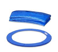 CEEDIR Housse de protection pour rebord de trampoline Ø 305 cm, résistant aux UV, indéchirable, kit d'accessoires de trampoline, housse de ressorts rembourrée, pour trampoline de fitness, bleu