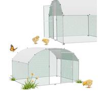 CEEDIR Poulailler en acier galvanisé 3 x 2 x 2 m avec toit arqué - Enclos accessible avec porte et verrou - Clapier pour petits animaux avec polyéthylène étanche - Grand enclos pour poulailler