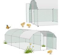 CEEDIR Poulailler en acier galvanisé 3 x 6 x 2 m avec toit arqué - Enclos accessible avec porte et verrou - Clapier pour petits animaux avec polyéthylène étanche - Grand enclos pour poulailler