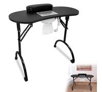 CEEDIR Table de manucure pliante avec aspiration, 98 x 44 x 77 cm, mobile, table de manucure, table de manucure, table de manucure, table de studio avec roulettes, tiroir et sac de rangement pour