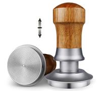 ceelatti Tamper 54 mm, Presse-Expresso calibrated à Pression calibratée, régulateur de Pression, à Ressort, pour Porte-Filtre Breville Sage 54 mm, poignée en Bois de Noye