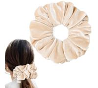 CEELGON Grand chouchou en velours beige surdimensionné pour cheveux épais et bouclés, 16,5 cm, pour femme (beige)