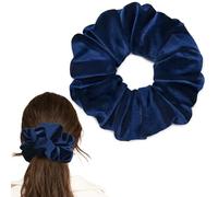 CEELGON Grand chouchou en velours bleu marine, 16,5 cm, pour cheveux épais et bouclés, accessoires de cheveux pour femme (bleu marine)