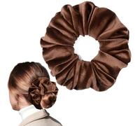 CEELGON Grand chouchou en velours marron surdimensionné pour queue de cheval épais et bouclés, 16,5 cm, accessoires de cheveux pour femme (marron)