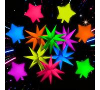 Ceenna Lot de 12 ballons fluorescents fluorescents en forme d'étoile pour fête d'anniversaire, mariage, remise de diplôme, été