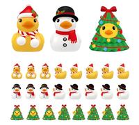 Ceenna Lot de 150 mini canards de Noël en résine - Chapeau de Noël en vrac - Bonhomme de neige - Arbre de Noël - Figurine miniature - Décoration fantaisie pour sapin de Noël - Cadeau de Noël