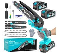 CEEPUY Mini Tronçonneuse à Batterie 2x4000 mAh, 8 Pouces Tronçonneuse Électrique Sans Fil Avec Injecteur d'Huile et Chaîne de Rechange, Convient Pour l'Élagage Des Arbres de Jardin (880W)