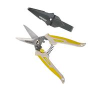 CEERAYZ 7" Cisaille Multi Usage, Ciseaux industriels robustes, Cisaille de jardin pour projets DIY, bureau, lignes de production et jardinage, avec étui protecteur (Marron Jaune)