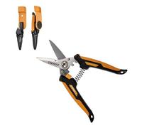 CEERAYZ 7" Notch Cisaille Multi Usage, Ciseaux industriels robustes, Cisaille de jardin pour projets DIY, bureau, lignes de production, avec étui protecteur et support magnétique (Noir Orange)
