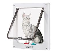 CEESC Grande chatière (Taille extérieure 27.94cm x 24.89cm),Porte pour Chat verrouillable à 4 Voies pour fenêtres et Porte coulissante en Verre pour Petits Chiens de circonférence <63cm