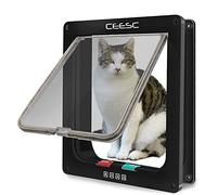 CEESC Grande chatière (Taille extérieure 28cm x 24.9cm), Verrouillage à 4 Voies Chatière pour Chats et Petits Chiens de circonférence <63cm, Facile à Installer et à Utiliser