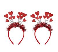 Ceeyoll 2 Pcs Bandeaux Forme CœUr D'Amour,Serre Tete Coeur,Serre Tête en Forme de Cœur Rouge à Paillettes,En Forme D'Amour Boppers Cheveux De Coeur Bandeau pour Cosplay Déguisement Take Photos.