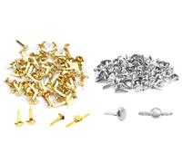 Ceeyoll 200 Pièces Attaches Parisiennes, Clou Decoration Nœud Argenté, Attaches Parisiennes Coeur, Clip en Métal à Tête Ronde, pour Le Papier Scrapbooking Et Les Travaux Manuels