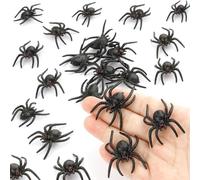 Ceeyoll 30 Pièces Araignée Halloween, Araignées en Plastique Noir, Fausse araignée Réaliste,Accessoires de Farce Halloween, pour la Maison Hantée Halloween Décoration de Fête du Poisson D'avril.