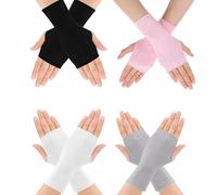 Ceeyoll 4 Ensembles Mitaines pour femme - Protection UV Gant Velo Femme,Gants Anti-Soleil sans Doigts pour Femmes,Gants Velo Femme Adaptés À La Protection Solaire Extérieure, Unisexe.