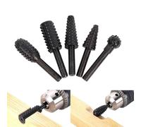 Ceeyoll 5Pcs Ensemble de Râpes Rotatives pour Fraises,Outil de Sculpture sur Fraise Metal Bois,Gouges Sculpture Bois,Cylindrique de Gravure Rotatif Burres Pour Travail du Bois,Métal Polissage,Gravure.
