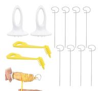 Ceeyoll Coupe Pomme de Terre Spirale en Acier Inoxydable,Tour de Pomme de Terre Coupeur,Avec 2 Manche En Plastique et Coupe Spirale et 8 Brochettes.Twister Pommes Terre pour Vegetable Cutter Barbecue.
