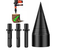 Ceeyoll Fendeuse de buches électrique,32mm Foret Conique Foret À Bois,Fendeuse de Bûches,Cône de vis de Fendeur de Bois Avec 3 Poignées de Forage fendeuse bois,pour Fendeuses de Bûches pour Coupe Bois
