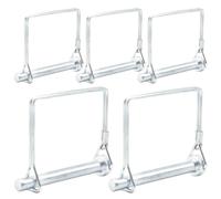 CEEYSEE 5 Pièces Goupille de Sécurité 8 mm x 70 mm Une goupille tubulaire avec verrouillage à cliquet à fourche carrée en acier galvanisé pour remorques, tracteurs, bennes, fermes, tondeuses à gazon