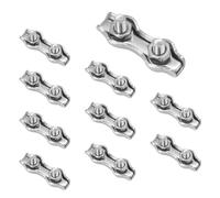 CEEYSEE Lot de 10 clips de câble métalliques robustes M2 304 en acier inoxydable double boucle écrous câbles duplex boulons serre-câbles pour fixer des supports de séchage et des cordes de gréement