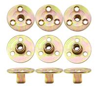 CEEYSEE Lot de 10 écrous à bride M8 x 37 x 2,5 mm - Trou de roue - Écrou en T avec base ronde - Filetage intérieur - Écrou à visser 3 trous - Pour la fixation et la connexion du bois (M8/FLZ-LM)
