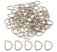 CEEYSEE Lot de 100 anneaux en D en métal pour sacs de 15 mm, adaptés pour colliers pour chiens, sac à dos, porte-clés, ceintures, accessoires de bricolage, argent, 20 mm