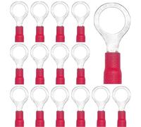 CEEYSEE Lot de 100 connecteurs de câble de 0,5 à 1,5 mm² - Diamètre du trou : M8 - Cosses de câble à sertir électriques isolées en PVC (rouge/DPRH8)
