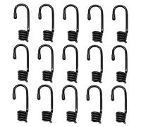 CEEYSEE Lot de 16 crochets en spirale pour cordes d'expansion de 9 mm de diamètre - Crochets en métal - Tendeur pour l'extérieur et l'automobile - Pour remorque, moto, vélo - Noir THG