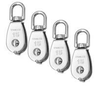 CEEYSEE Lot de 4 poulies M15 simples, poulie robuste, tambour de poulie en acier inoxydable 304, pour machine à câble métallique, empêche le câble métallique de se tordre, capacité de charge 35 kg