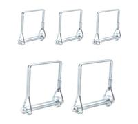 CEEYSEE Lot de 5 goupilles de verrouillage 6 mm x 50 mm Une goupille pliante à goupille tubulaire avec fermeture à encliquetage Anse carrée en zinc pour remorque, tracteur, benne, ferme, tondeuse à
