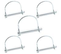 CEEYSEE Lot de 5 goupilles de verrouillage d'arbre de 8 mm en acier au carbone plaqué zinc avec boucle ronde pour remorques agricoles, chariots, pelouses, jardin, remorquage (D.M8 x 60 mm)
