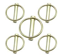 CEEYSEE Lot de 5 goupilles Lynch de 10 mm, longueur de la broche 45 mm en acier au carbone plaqué zinc pour remorques, tracteurs, chariots, tondeuses (O.M10 x 45 mm)