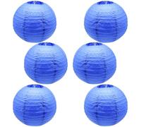 CEEYSEE Lot de 6 lanternes en papier chinoises japonaises rondes à suspendre pour Halloween, mariage, fête d'anniversaire (bleu bijou/BL) 30,5 cm