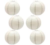 CEEYSEE Lot de 6 lanternes en papier chinoises japonaises rondes à suspendre pour Halloween, mariage, fête d'anniversaire - Gris - 30,5 cm